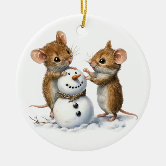 Ornamento de ratones de invierno (Frente)