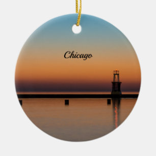 Ornamento de recuerdo del faro de North Ave Sunris