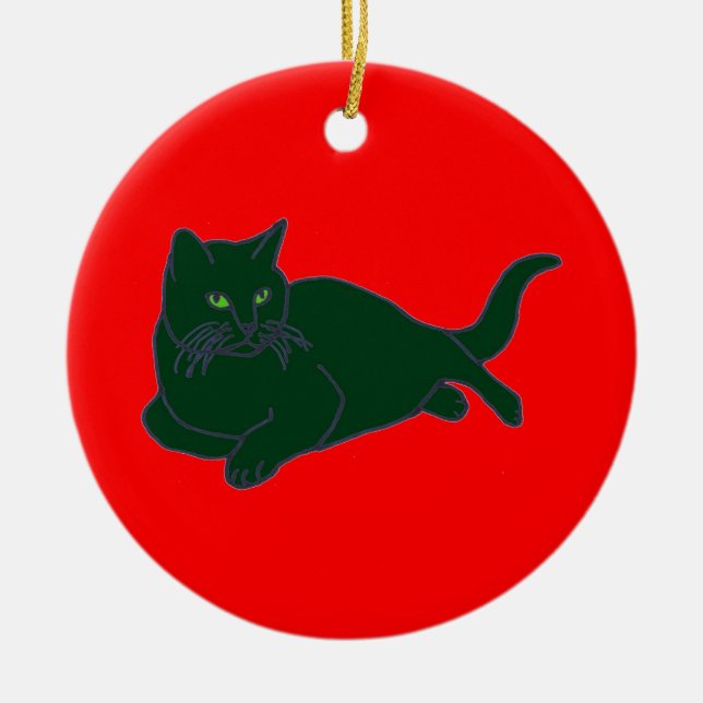 Ornamento de Red & Green Kitties (Frente)