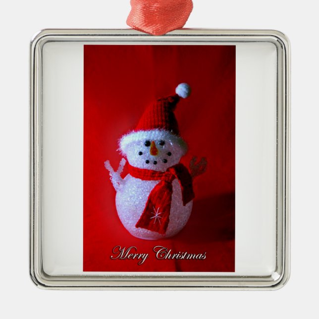 Ornamento de Red Snowman (Frente)