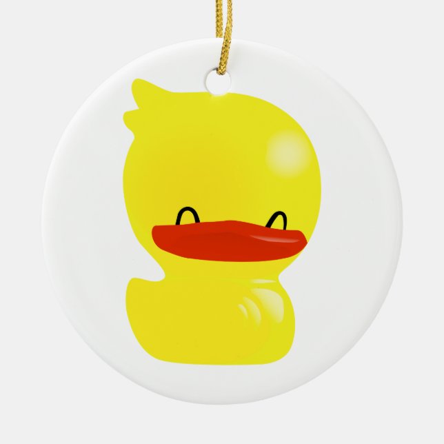 Ornamento de redondeo de ducky Super Cute (Frente)