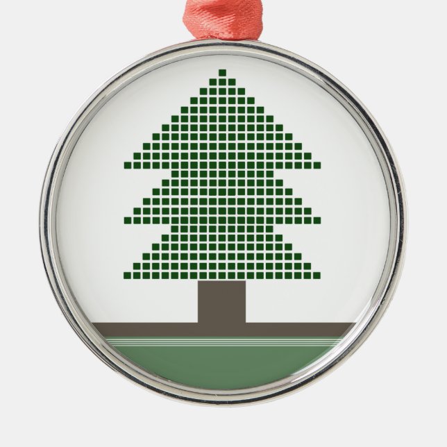 Ornamento de redondeo de Mod Christmas Tree Premiu (Frente)
