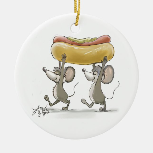 Ornamento de redondo picnic de Mic & Mac (Frente)