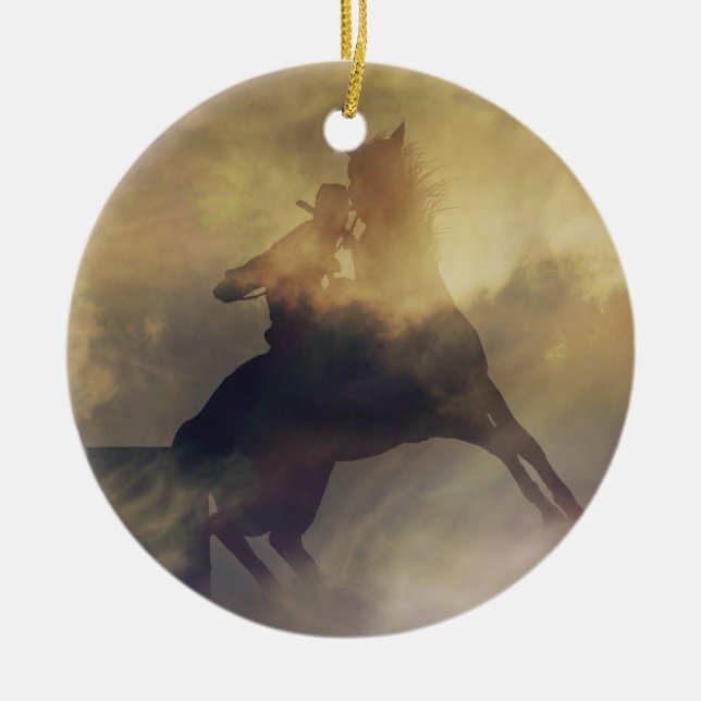 Ornamento de regalo de Barrel Racer (Frente)