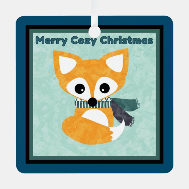 Ornamento de regalo de Fox Navidades Cosy Merry (Anverso)