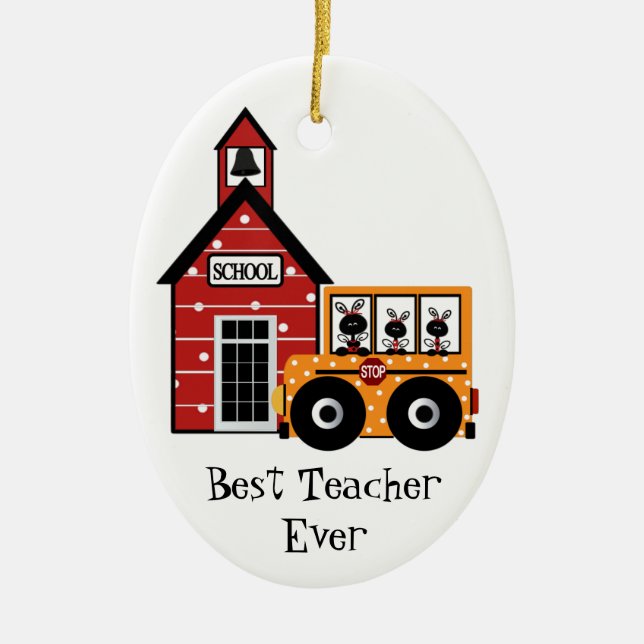 Ornamento de regalo de profesor de escuela (Frente)