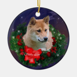 Ornamento de regalos de los Navidades Inu de Shiba