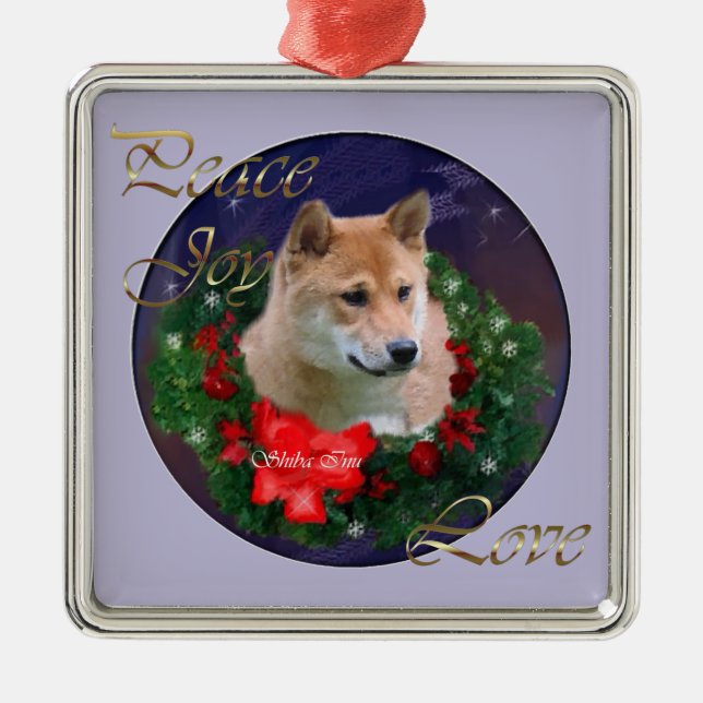 Ornamento de regalos de los Navidades Inu de Shiba (Frente)