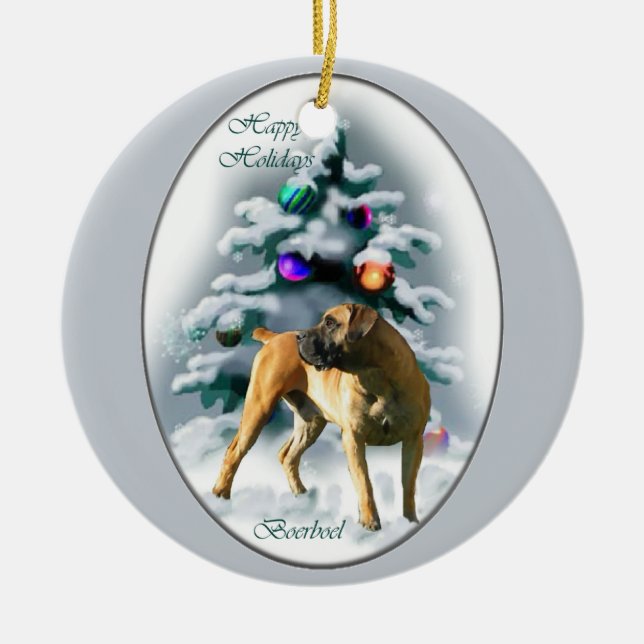 Ornamento de regalos de Navidades de Boerboel (Frente)