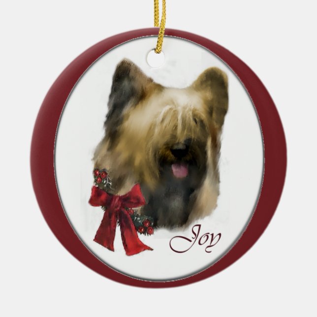 Ornamento de regalos de Navidades de Briard (Frente)
