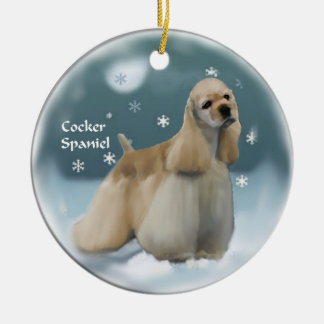 Ornamento de regalos de Navidades de Cocker Spanie