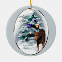 Ornamento de regalos de Navidades de Curly Coated 