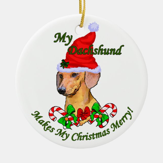 Ornamento de regalos de Navidades de Dachshund (Frente)