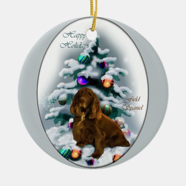 Ornamento de regalos de Navidades de Field Spaniel (Frente)