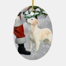 Ornamento de regalos de Navidades de Golden Retrie
