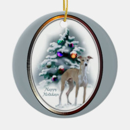 Ornamento de regalos de Navidades de Greyhound de 