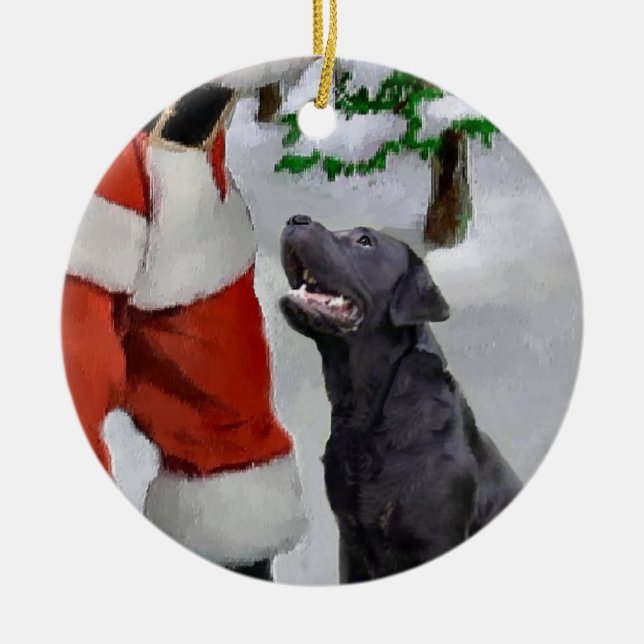 Ornamento de regalos de Navidades de Labrador (Frente)