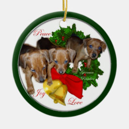 Ornamento de regalos de Navidades de Pinscher en A