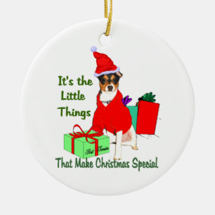 Ornamento de regalos de Navidades de Rat Terrier