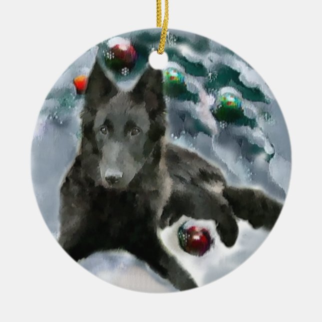 Ornamento de regalos de Navidades de Sheepdog de B (Frente)
