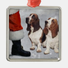 Ornamento de regalos de Navidades del Hound Basset