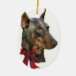 Ornamento de regalos de Navidades Doberman Pinsche