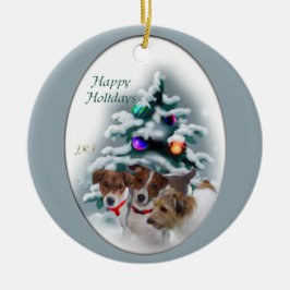Ornamento de regalos de Navidades Jack Russell Ter