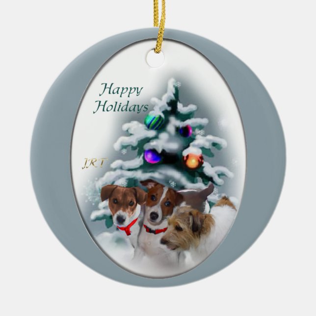 Ornamento de regalos de Navidades Jack Russell Ter (Frente)