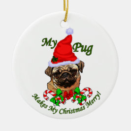 Ornamento de regalos de Navidades Pug
