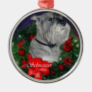 Ornamento de regalos de Navidades Schnauzer estánd
