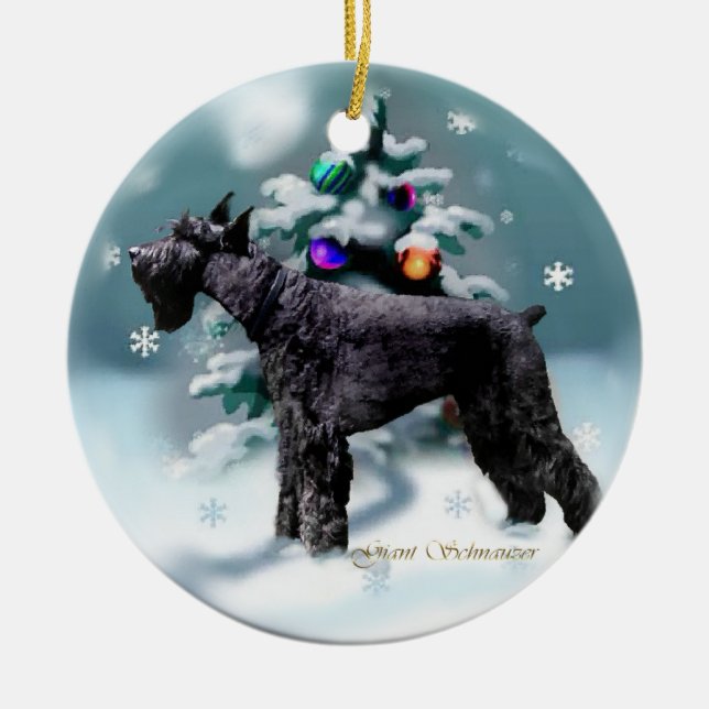 Ornamento de regalos de Navidades Schnauzer regalo (Frente)