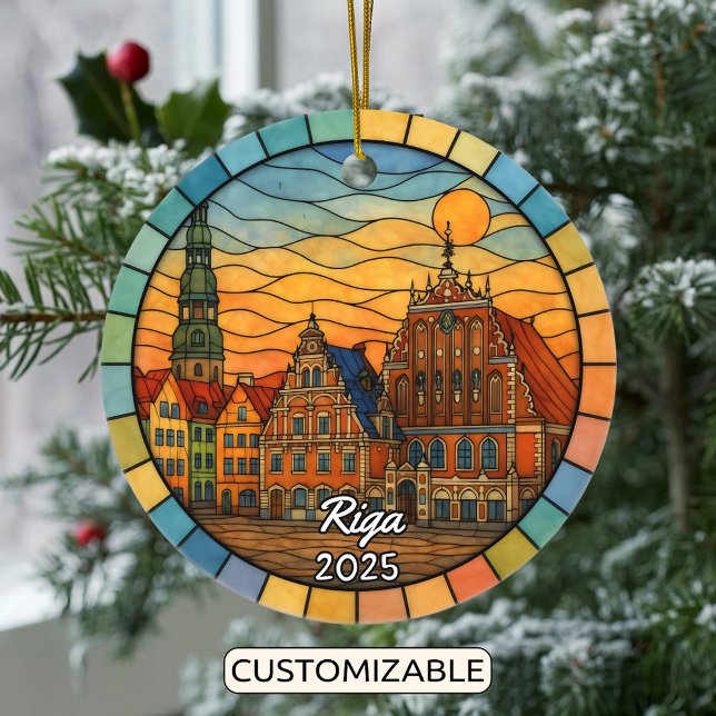 Ornamento de Riga de Vidrio Manchado Personalizado (Subido por el creador)
