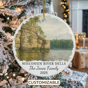 Ornamento de River Dells Personalizado, Wisconsin