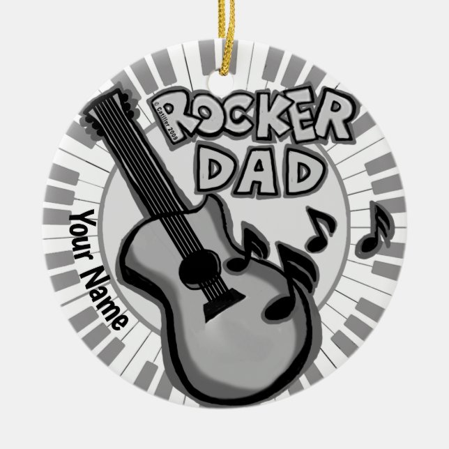 Ornamento de Rocker Dad (Frente)