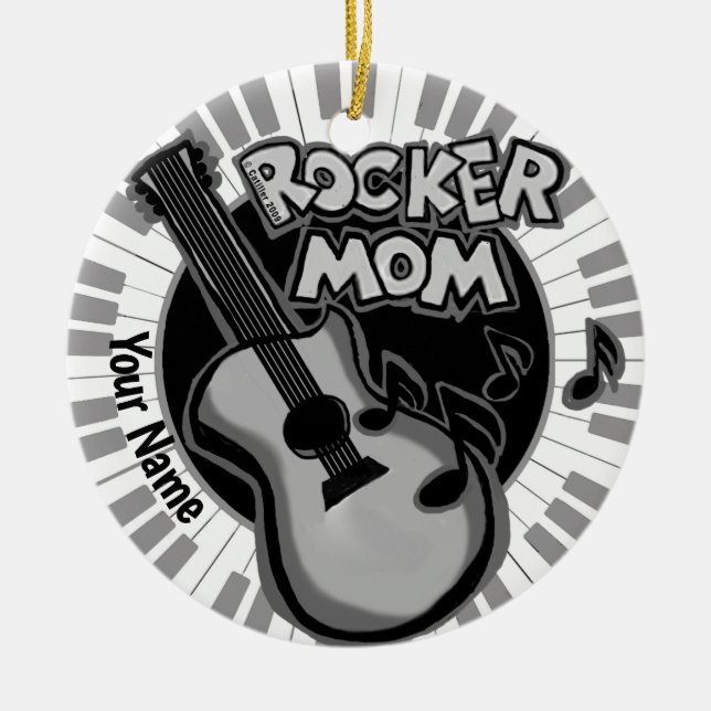 Ornamento de Rocker Mom (Frente)
