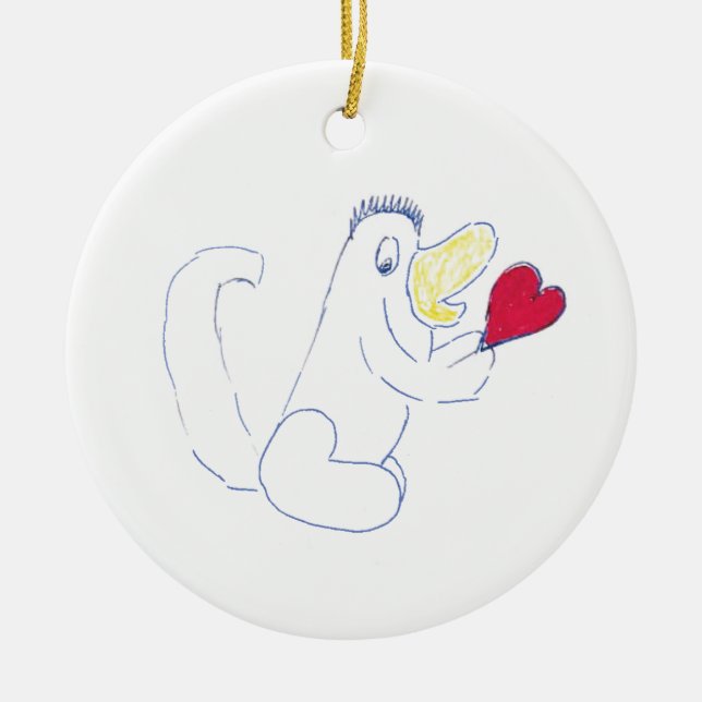 Ornamento de ronda de bug de amor (Frente)