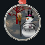 Ornamento de Ronda Gótica de Snowman<br><div class="desc">Muchas personas que compran y recolectan ornamentos únicos encuentran un significado especial en sus adornos de sake. La recolección de ornamentos es una buena manera de recordar a los seres queridos durante la temporada de vacaciones de invierno, o para cualquier evento especial. Los ornamentos son decoraciones usadas para adornar árboles...</div>
