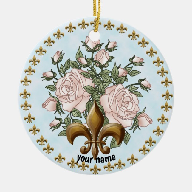 Ornamento de Rosas de Fleur De Lis (Frente)