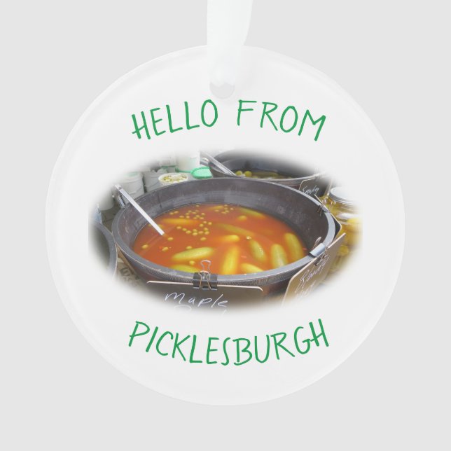 Ornamento de saludos de Picklesburgh (Anverso)