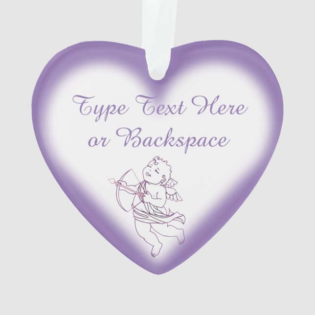 Ornamento de San Valentín Personalizado Cupido (Reverso)