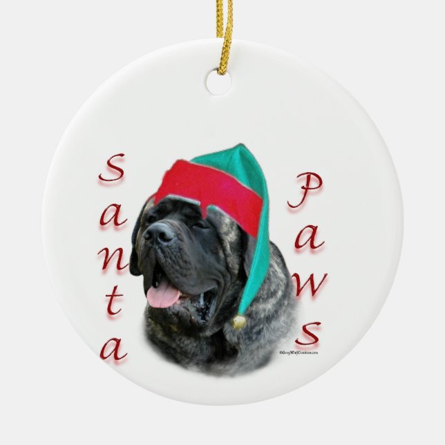 Ornamento de Santa Paws Mastiff (Frente)