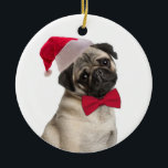 Ornamento de Santa Pug<br><div class="desc">Este adorable Ornamento de Navidad de Santa Pug es un gran regalo para cualquier amante de Pug.</div>