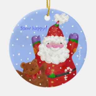 ornamento de santa y teddy