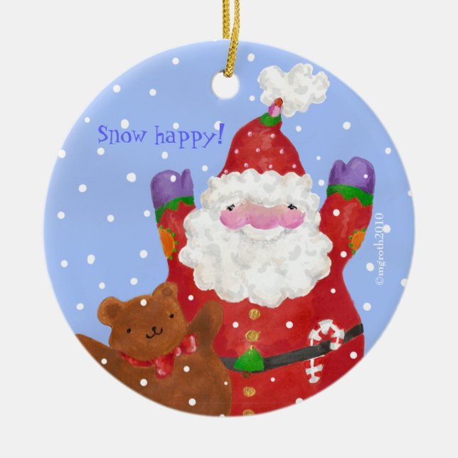 ornamento de santa y teddy (Frente)