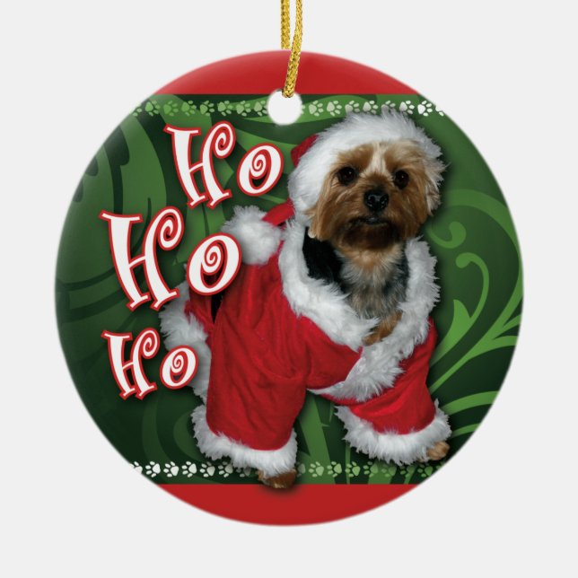 Ornamento de Santa Yorkie (Frente)