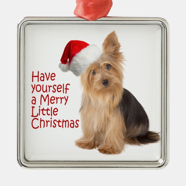 Ornamento de Santa Yorkie (Frente)