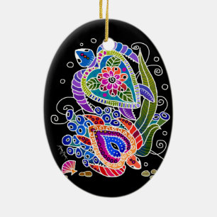 Ornamento de SEA TURTLES - fondo personalizar