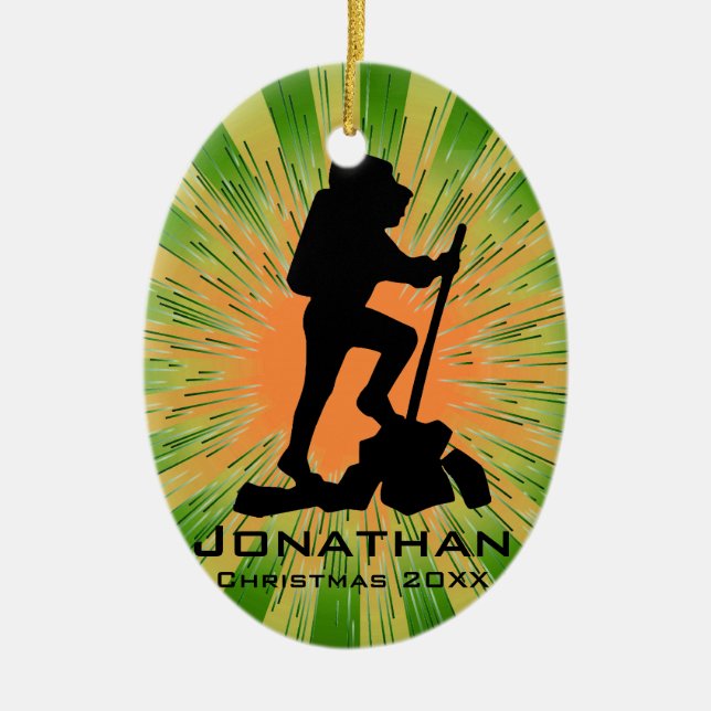 Ornamento de senderismo personalizado (Frente)