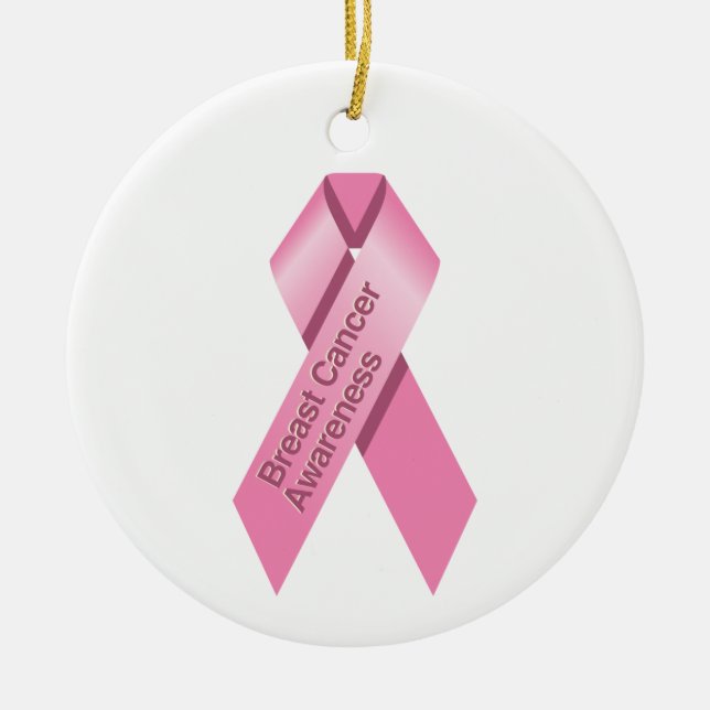 Ornamento de sensibilización sobre el cáncer de ma (Frente)