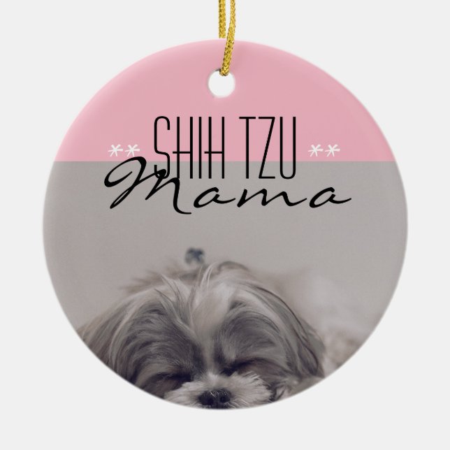 Ornamento de Shih Tzu Mama para las mamás de perro (Frente)